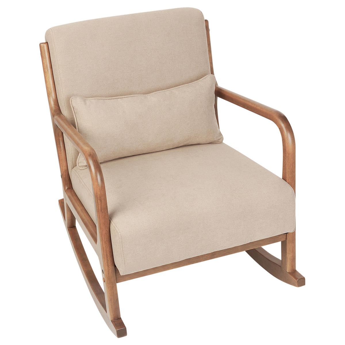 SCHAUKELSESSEL Stoff Beige Skovde - Hellbraun/Beige, Textil (66/82/79cm) - Beliani