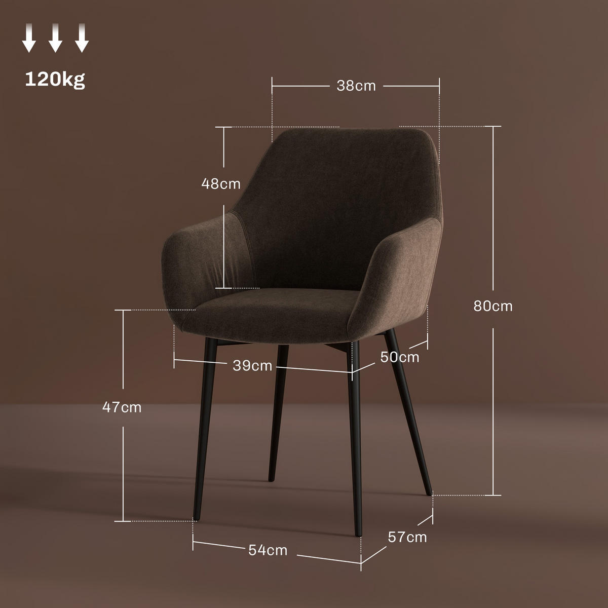 STÜHLE Braun 2 Stück - Braun, Textil (54/80/57cm) - GiPP