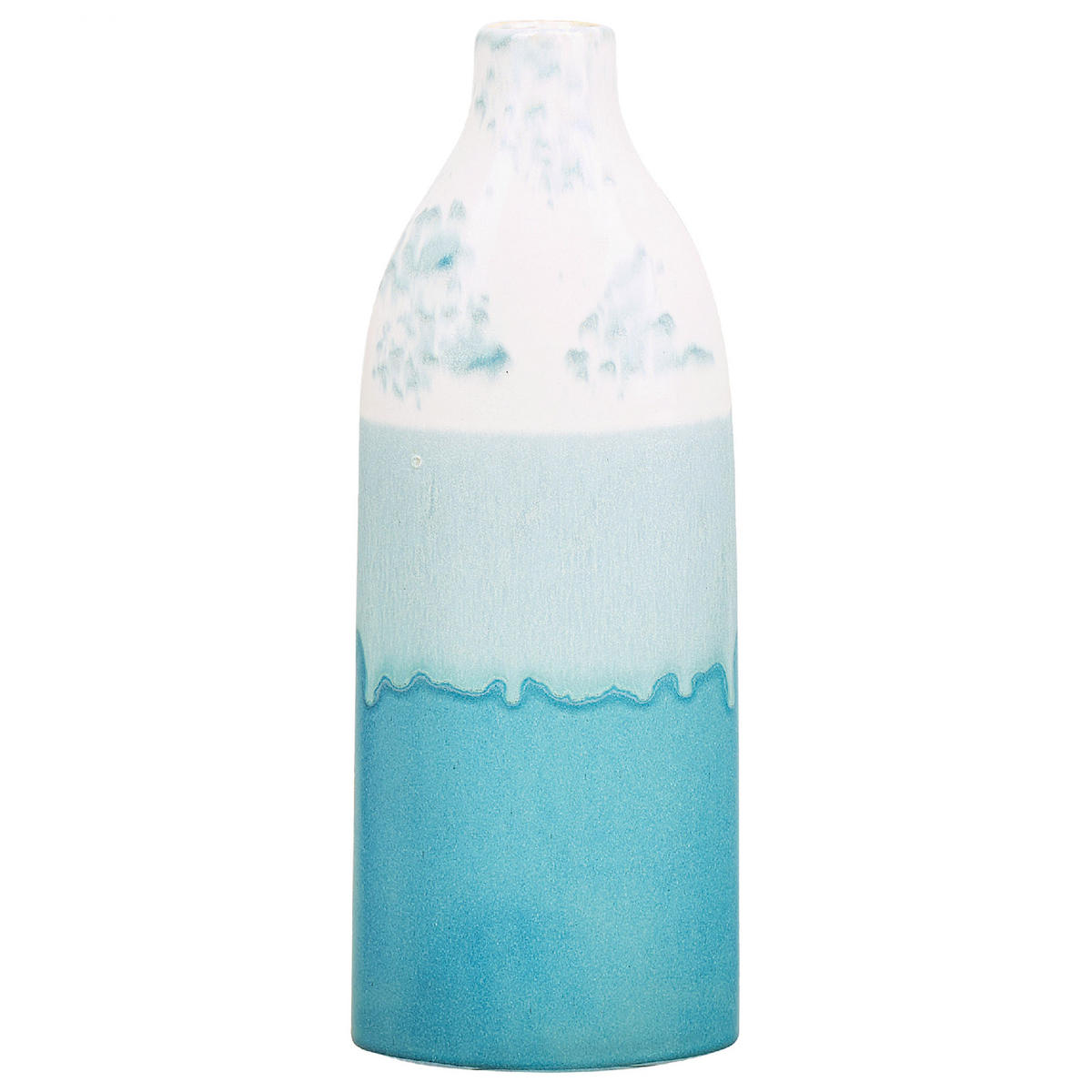 BLUMENVASE Steinzeug blau Callipolis - Blau, Stein (35cm) - Beliani