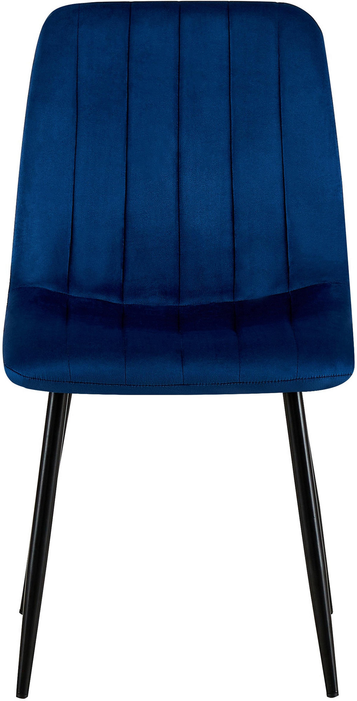 STUHL Samt Blau - Blau/Schwarz, Textil/Metall (45/88/53cm) - CLP