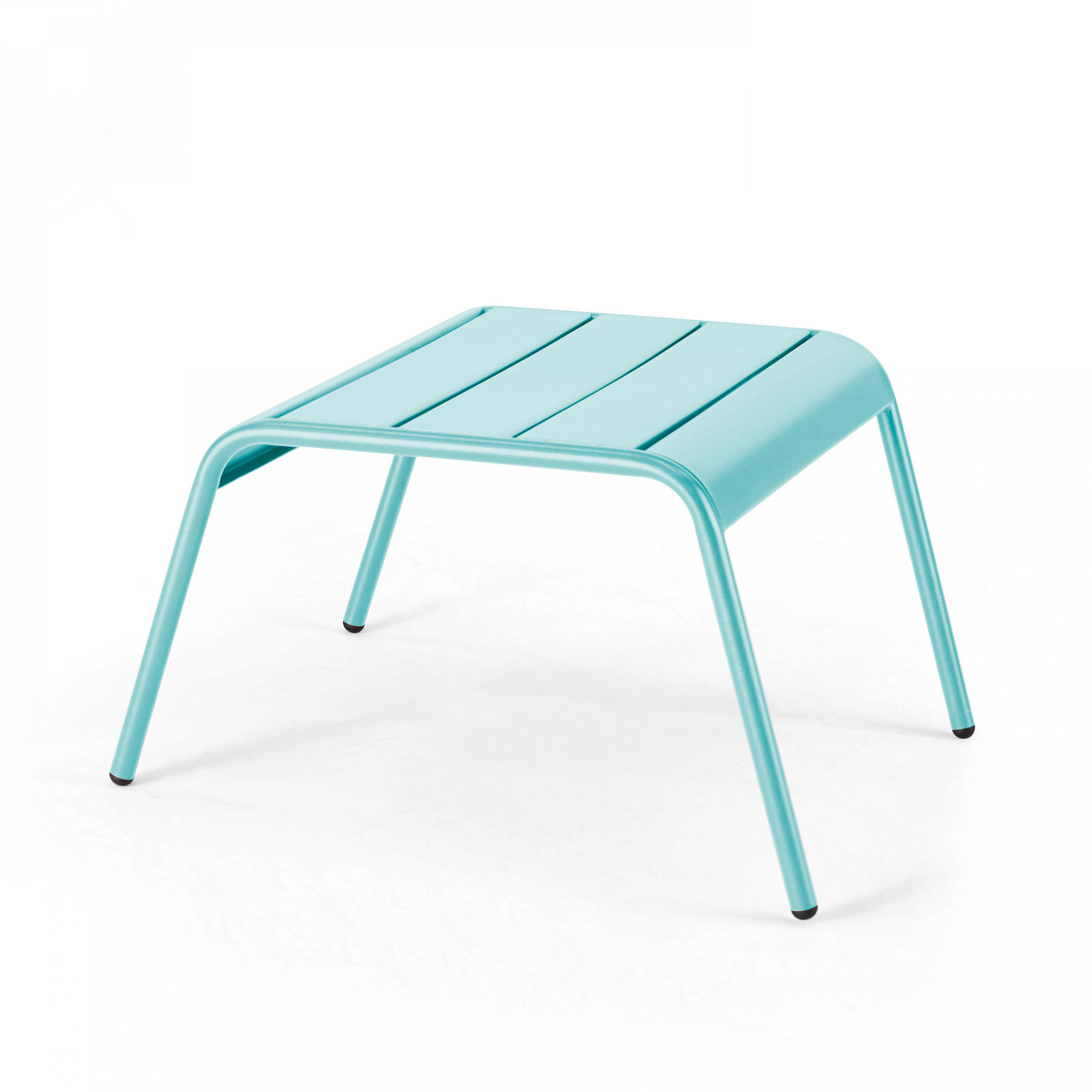 GARTENHOCKER, Türkisblau - Hellblau, Metall (44/30/40cm) - Oviala