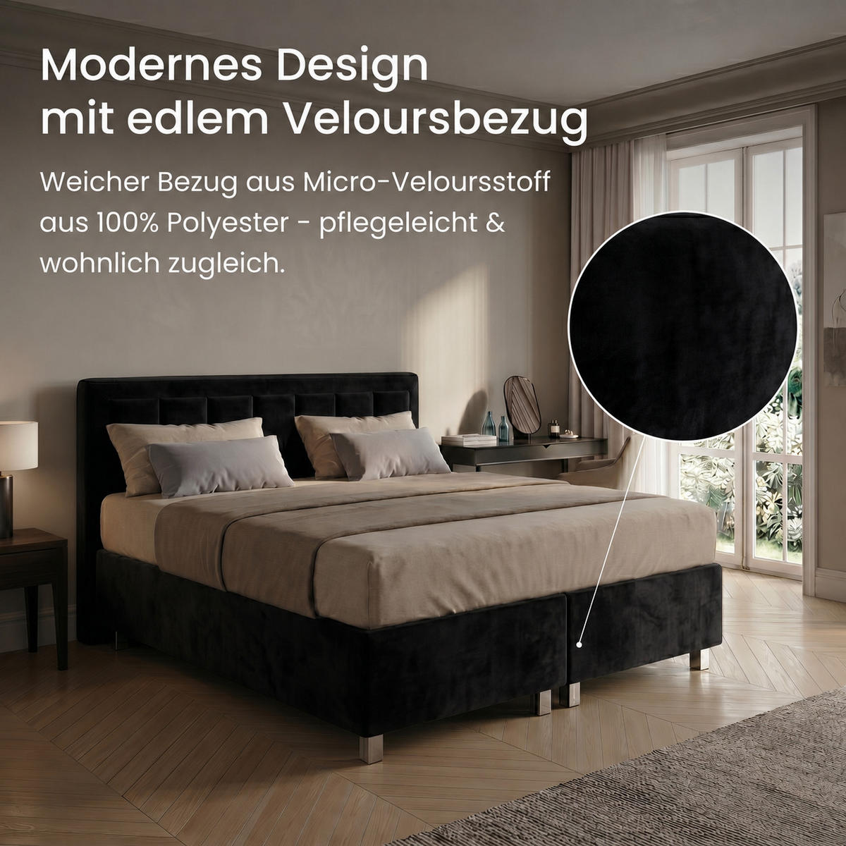BOXBETT H3 Matratze 180x200 cm in Schwarz - Schwarz, Textil (180/200cm) - Home Collective