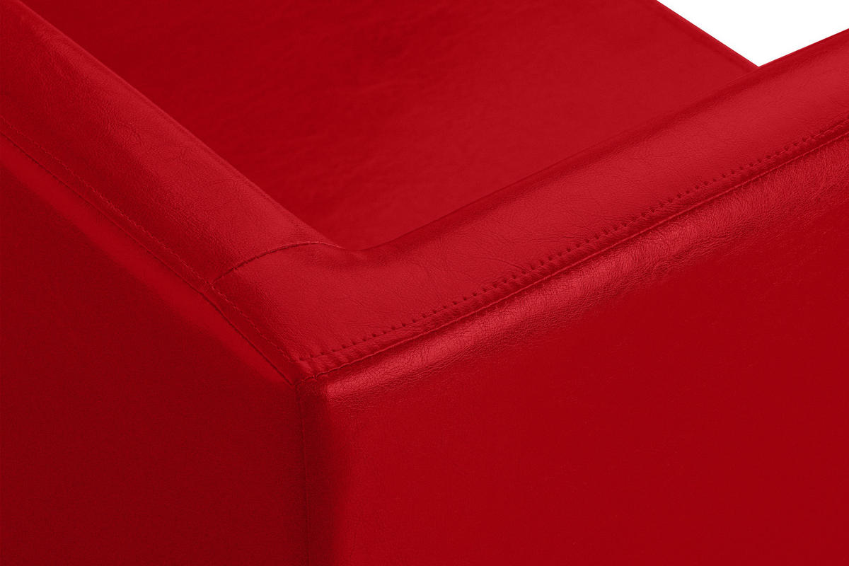 3-SITZER-SOFA ESPECTO Lederoptik, rot - Rot/Schwarz, Textil (67/71/171cm) - KONSIMO®