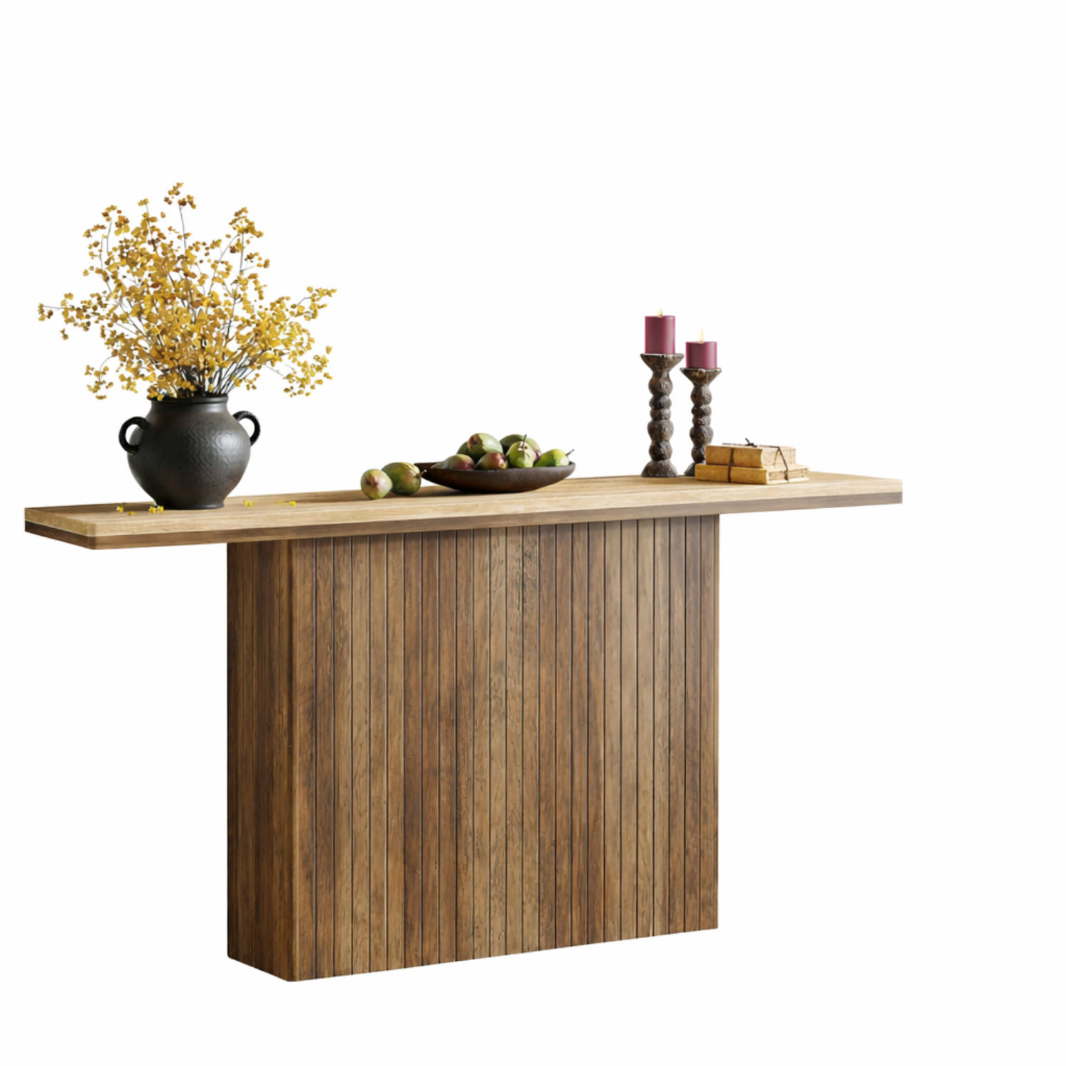 KONSOLENTISCH Holz Massivoptik 160 × 30 × 80 cm Natur - Ahornfarben, Holzwerkstoff (30/160/80cm) - Quality Elegance