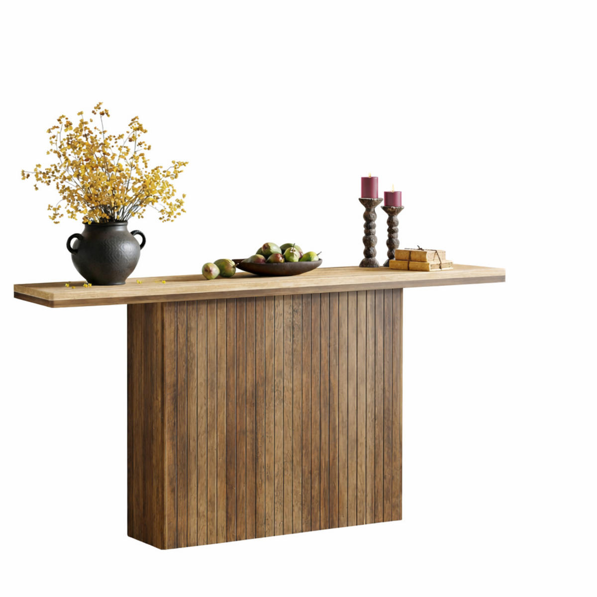 KONSOLENTISCH Holz Massivoptik 160 × 30 × 80 cm Natur - Ahornfarben, Holzwerkstoff (30/160/80cm) - Quality Elegance