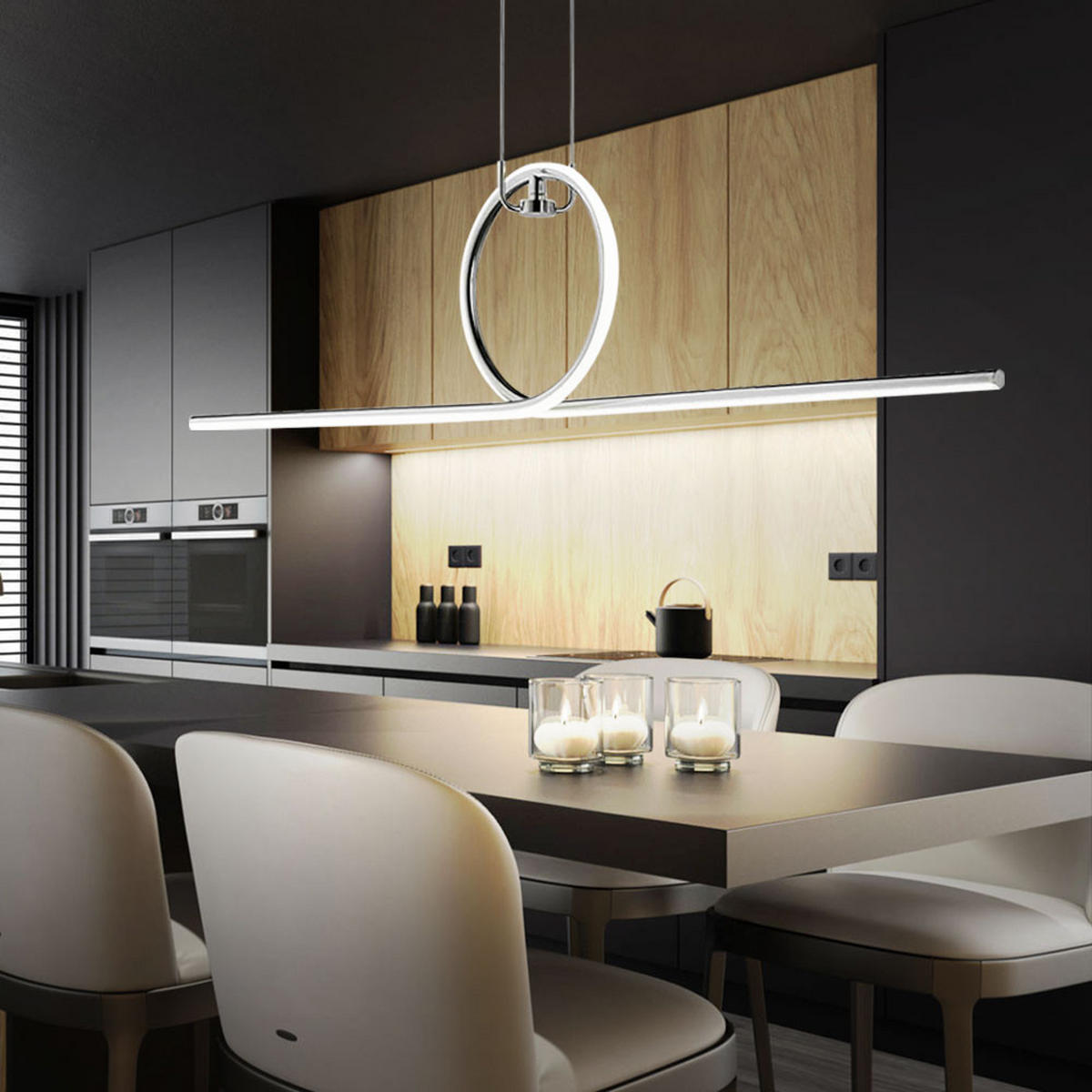 LED HÄNGELEUCHTE Chrom Silber - Silberfarben, Metall (112.5/21/162.5cm) - Wofi