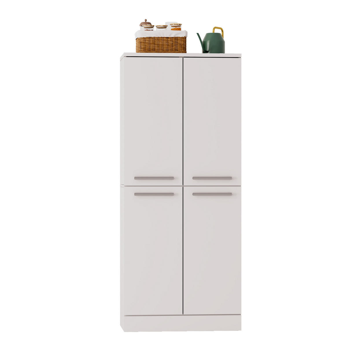 BUFFET 76/42/180 cm in Hochglanz-Weiß mit verstellbaren Böden - Weiß, Holzwerkstoff (42/180/76cm) - Flora Grace