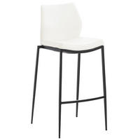 BARHOCKER Matheo, Gestell schwarz, Kunstleder Weiß - Schwarz/Weiß, Kunststoff/Textil (47/100/53cm) - TPFLiving