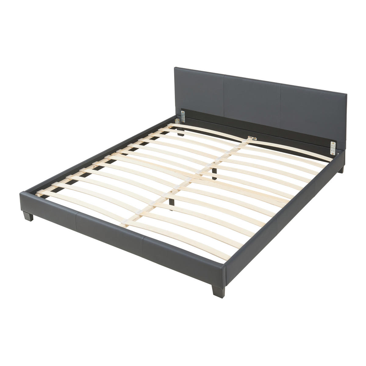 POLSTERBETT Albacete mit Matratze - Dunkelgrau, Textil (180/200cm) - Corium