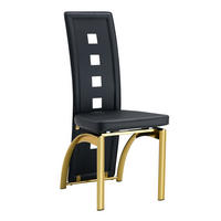 ESSZIMMERSTUHL 2er-Set 102,5 cm PU-Leder Schwarz Goldfarben - Schwarz, Metall (49/102.5/43cm) - Meubliv