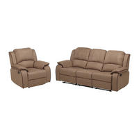 COUCHGARNITUR mit Sessel - 4 Personen - Stoff, Stoff - Taupe - HERNANI - Taupe, Textil (210/99/96cm) - Vente-Unique