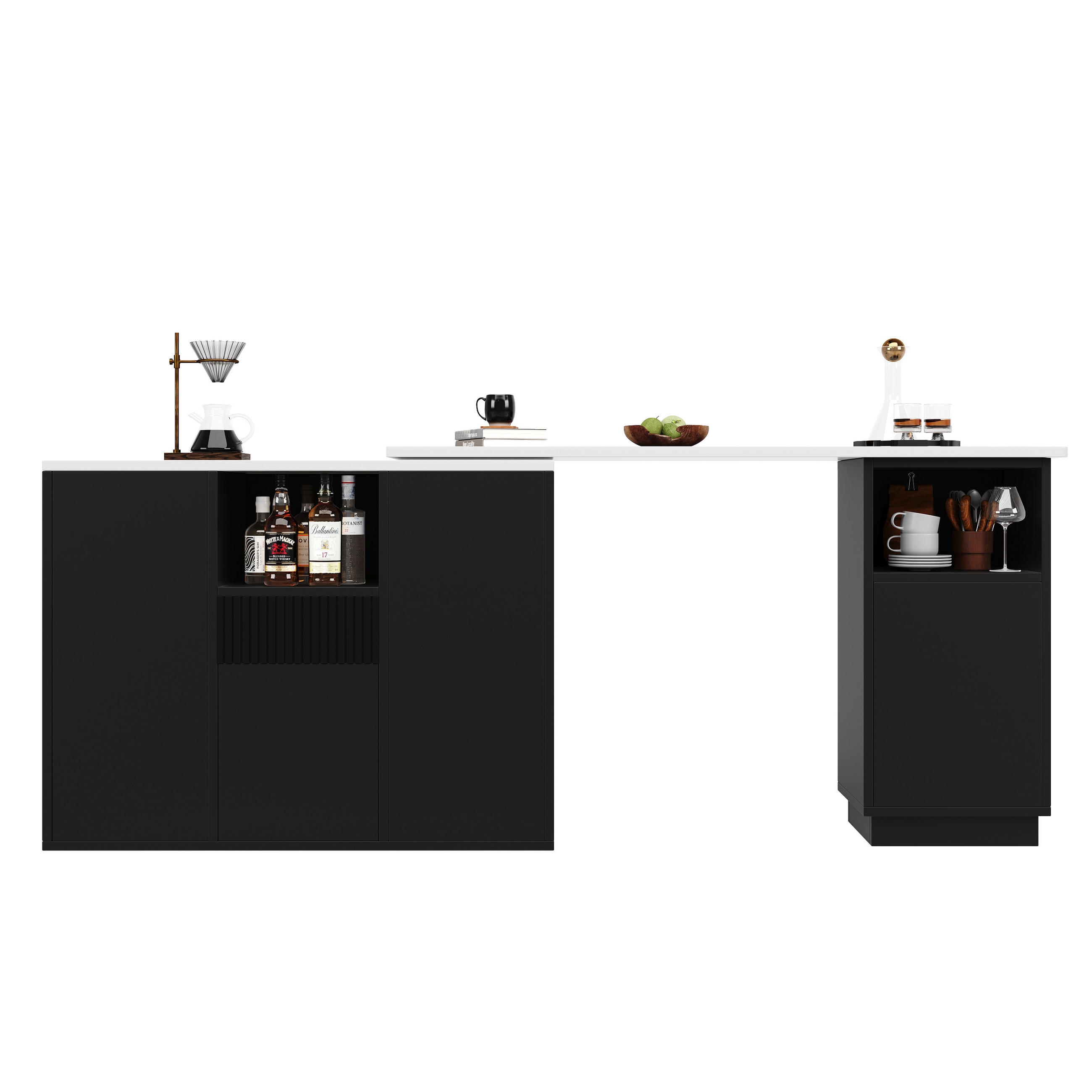 XXXLutz Bartisch Schwarz 30x100.9x210 cm