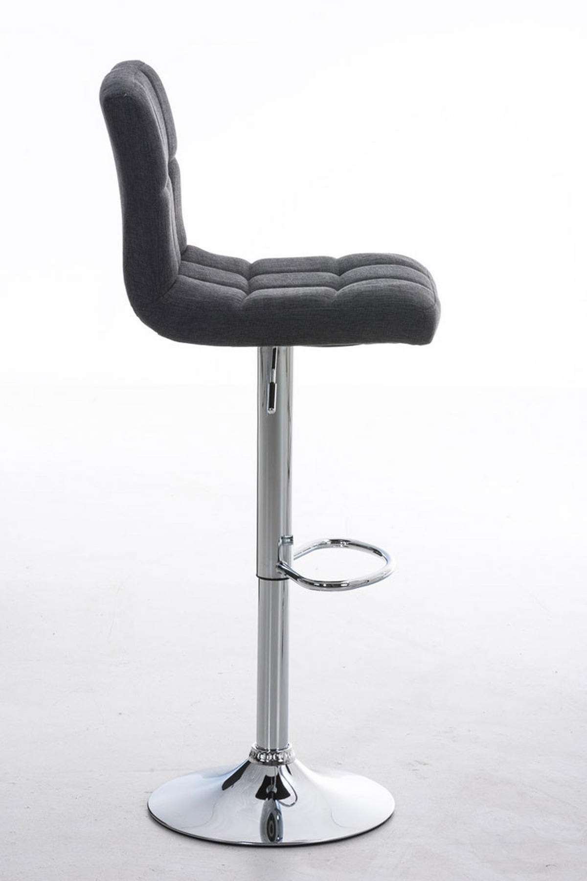 BARHOCKER Stoff dunkelgrau - Chromfarben/Dunkelgrau, Textil/Metall (46/94/47cm) - CLP