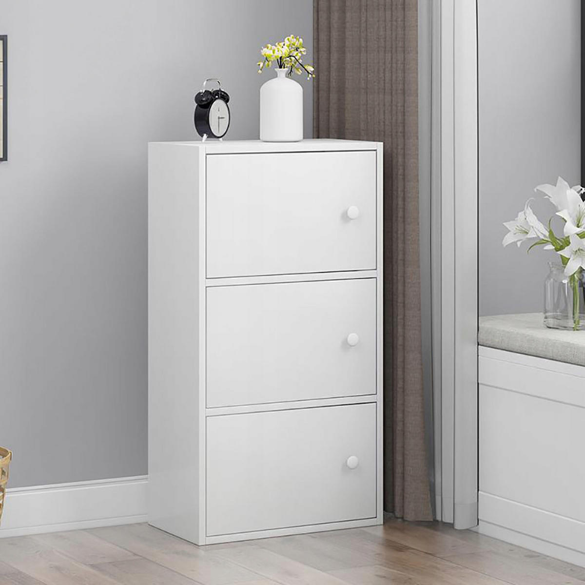 STANDREGAL , weiß, 78/30/40 cm - Weiß, Holz (40/78/30cm) - MUVU