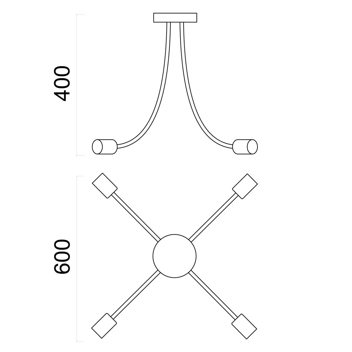 DECKENLEUCHTE - Weiß, Metall (60/60/40cm) - Lumicom