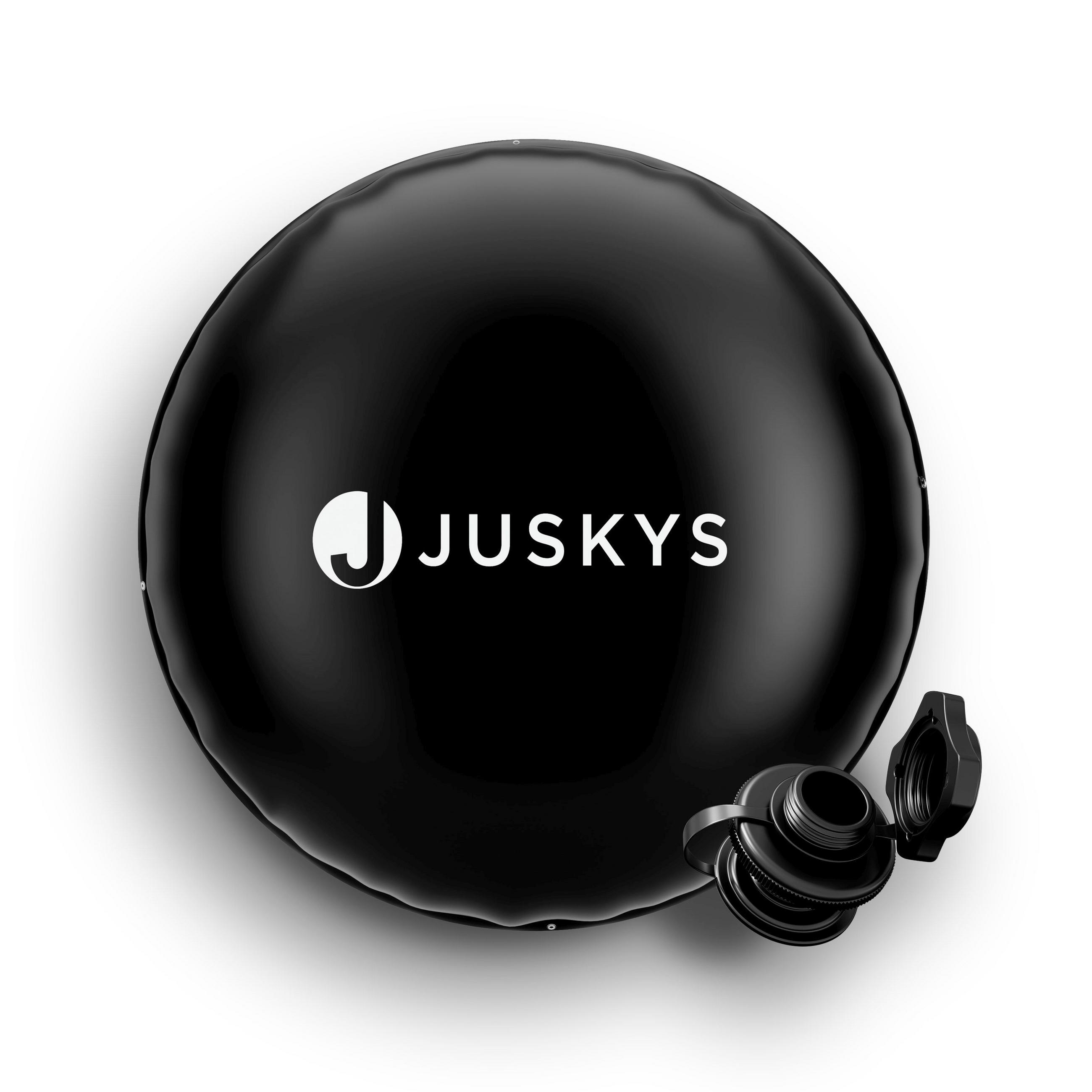 POOLABDECKUNG Rund 4 Meter aufblasbar - Schwarz, Kunststoff (356/356cm) - Juskys
