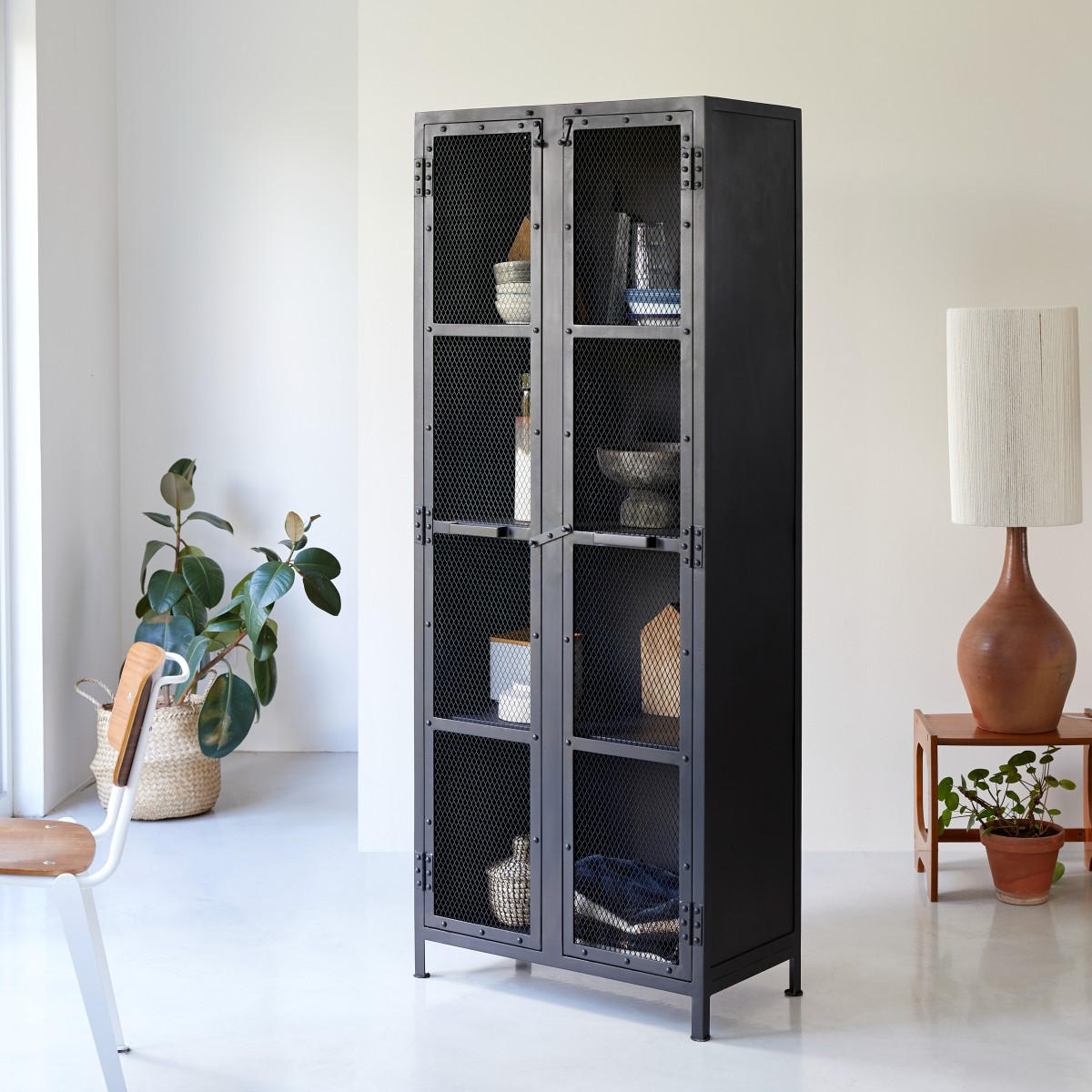 GESCHIRRSCHRANK Cléo Schwarz aus Metall - Schwarz, Metall (70/175/35cm) - Tikamoon