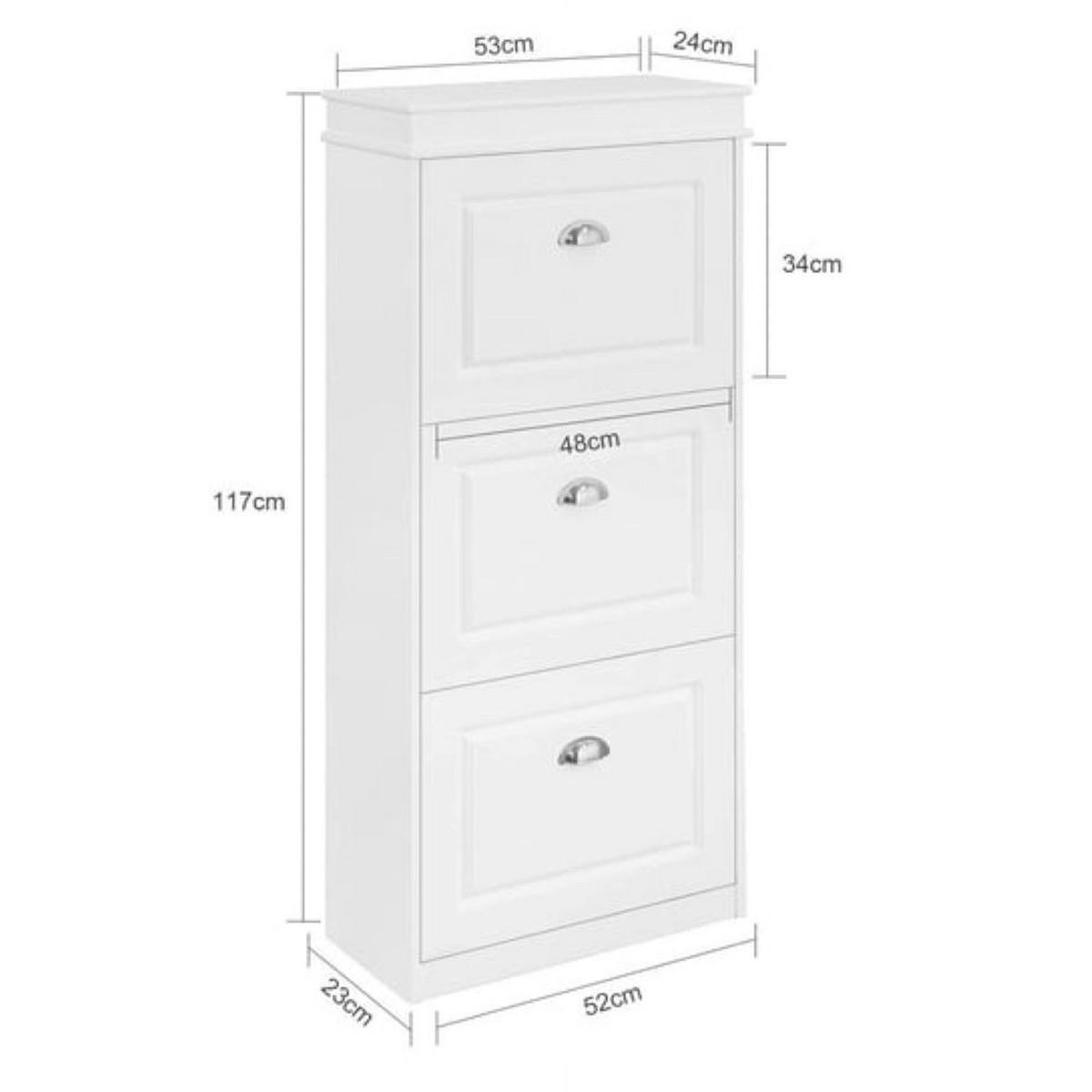 SCHUHSCHRANK, weiß 52/23/117 cm - Weiß, Holzwerkstoff (52/117/23cm)