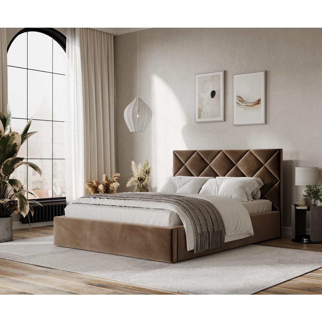 Thumbnail - AltaBeds Polsterbett, Braun, Textil, Buche, Kiefer, 160x200 cm, Oeko-Tex® Standard 100, Handmade in Europe, Schlafzimmer...