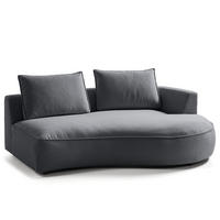 OTTOMANE - modular - Schwarz/Grau, Kunststoff/Textil (196/82/146cm) - home24