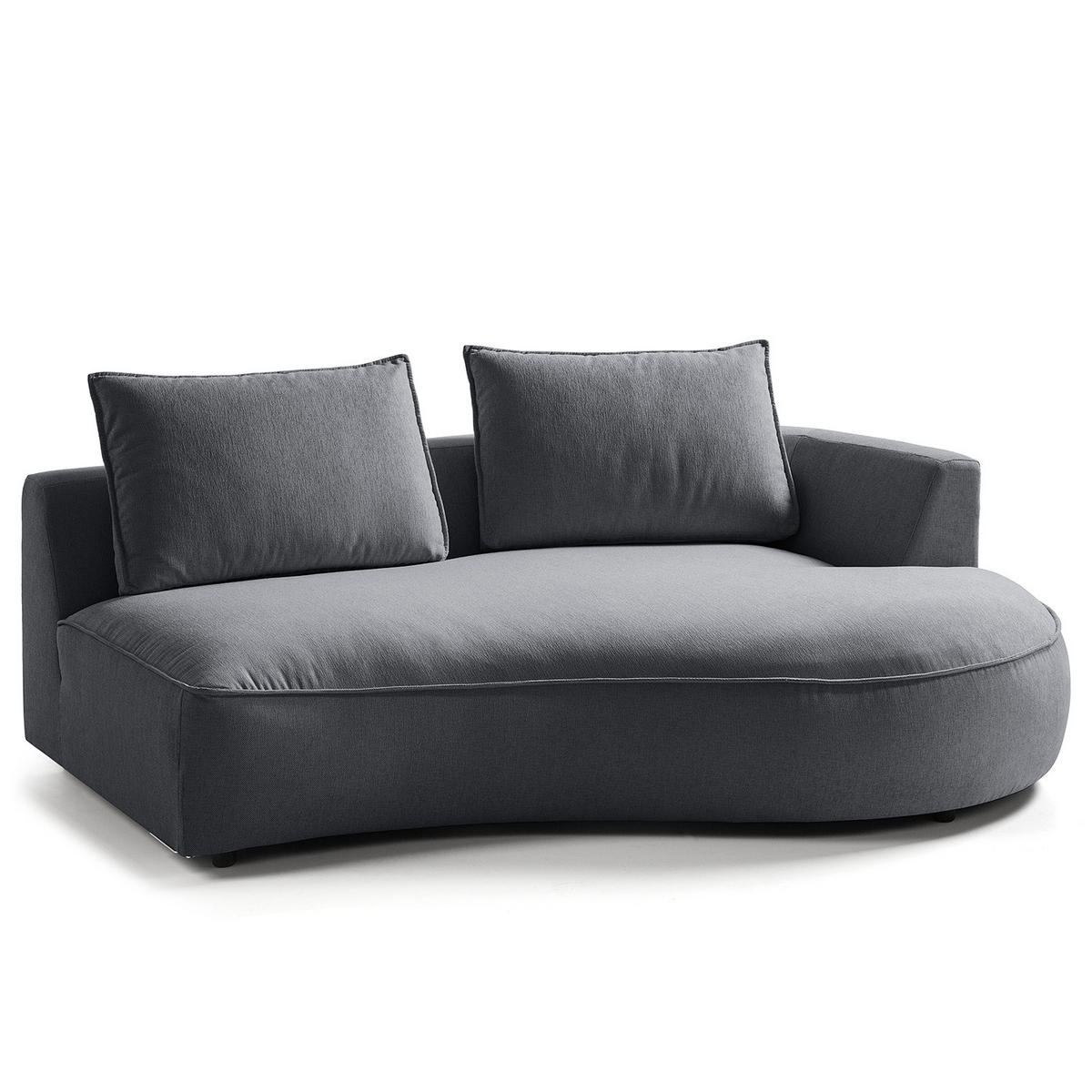 OTTOMANE - modular - Schwarz/Grau, Kunststoff/Textil (196/82/146cm) - home24