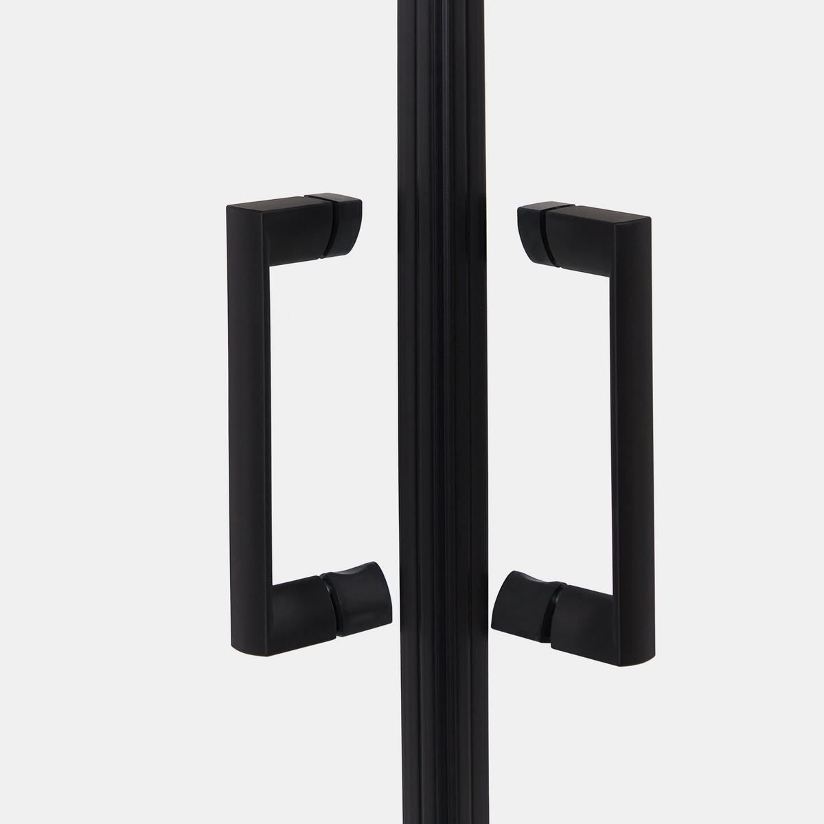 SPRCHOVÝ KOUT 80/80/185 cm Černý Tela - černá/průhledná, sklo (80/80/185cm) - Beliani