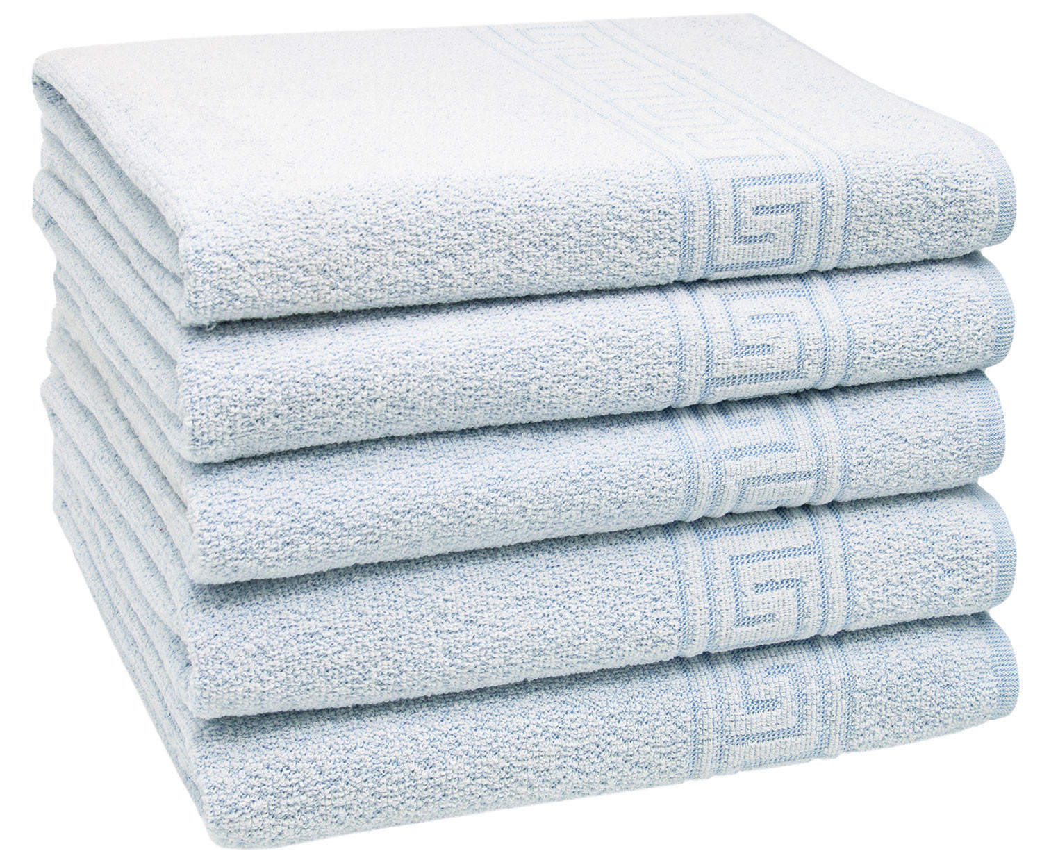 DUSCHTÜCHER, 5er-Set, 70x140 cm, 80% Baumwolle, 20% Polyester, Blau - Blau, Naturmaterialen (70/140cm) - Zollner