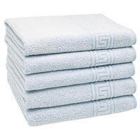 DUSCHTÜCHER, 5er-Set, 70x140 cm, 80% Baumwolle, 20% Polyester, Blau - Blau, Naturmaterialen (70/140cm) - Zollner