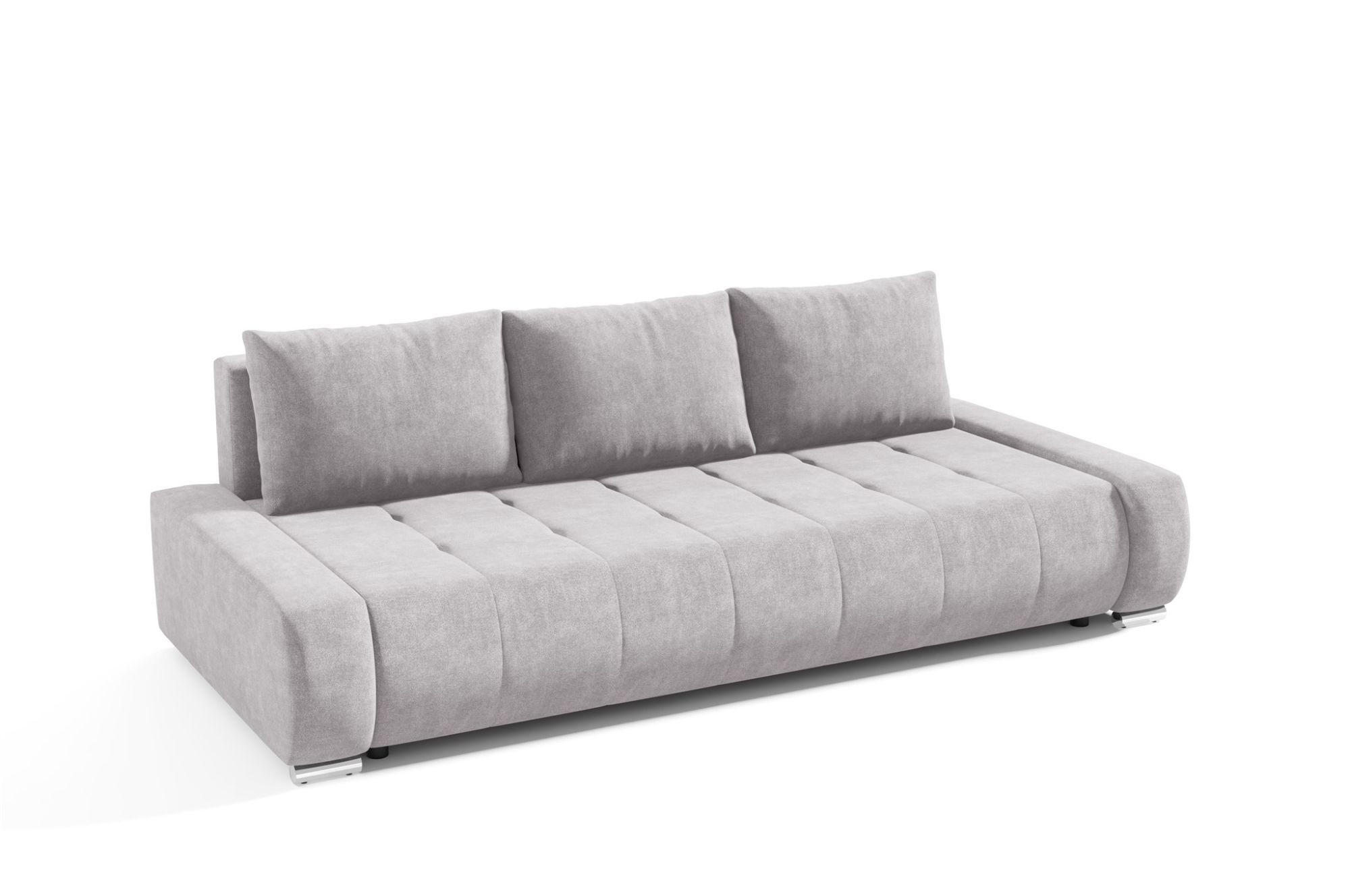 SCHLAFSOFA Vogar In Aston - Silberfarben, Holzwerkstoff/Textil (240/85/110cm) - Fun Möbel