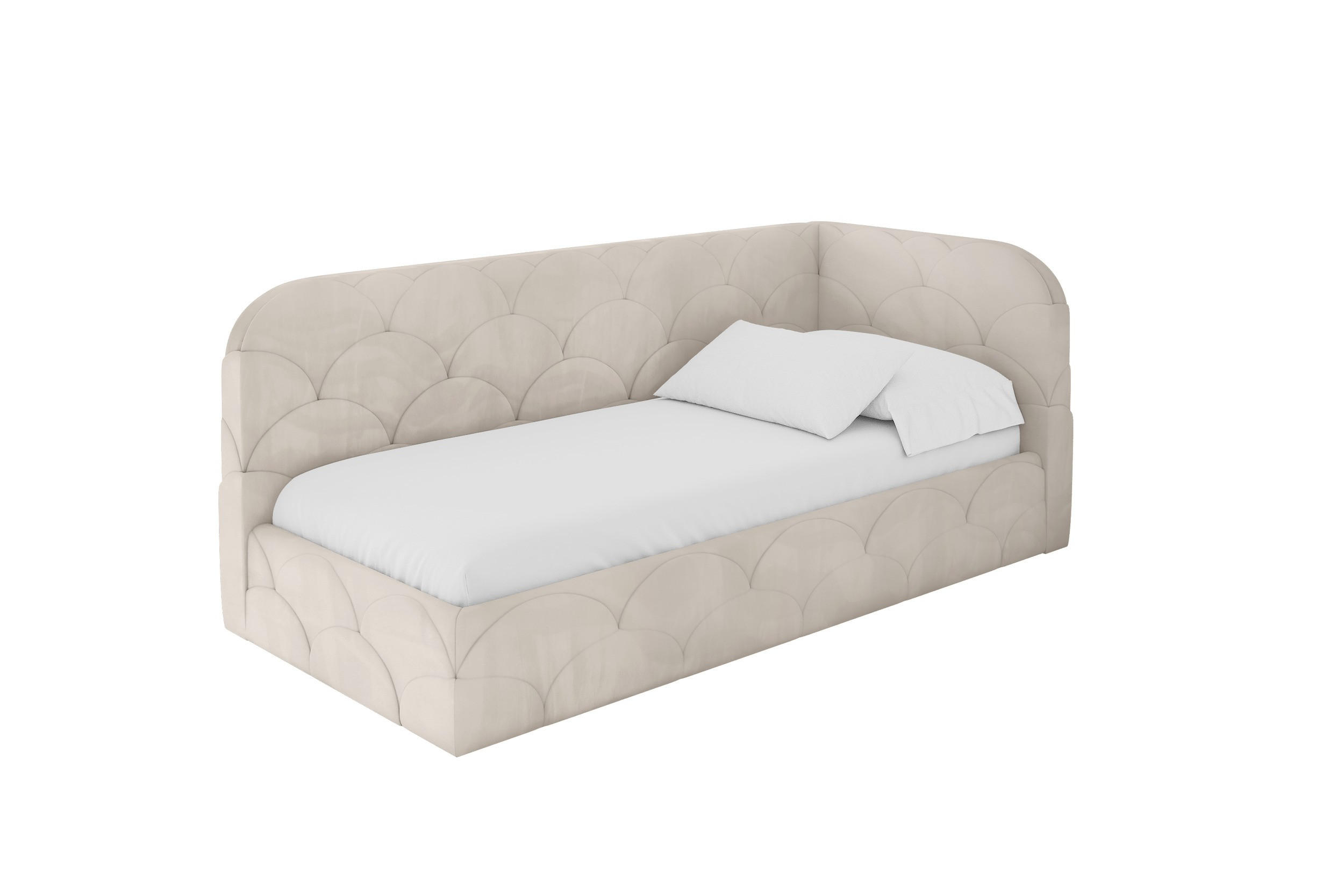 ALTDECOR JEDNOLŮŽKOVÁ POSTEL pro mládež s úložným prostorem, vlevo - ELRY 100x200 béžová