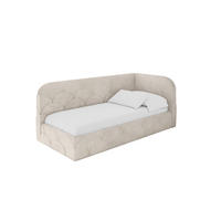 EINZELLBETT Jugendbett mit Bettkasten und Matratze H3/H4, Links - ELRY 90x200 Beige - Ecru, Holzwerkstoff/Textil (90/200cm) - ALTDECOR