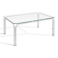 GARTENTISCH RAMBE Stahlrahmen, LOFT, Weiß - Weiß, Glas/Metall (65/95/41.5cm) - KONSIMO®