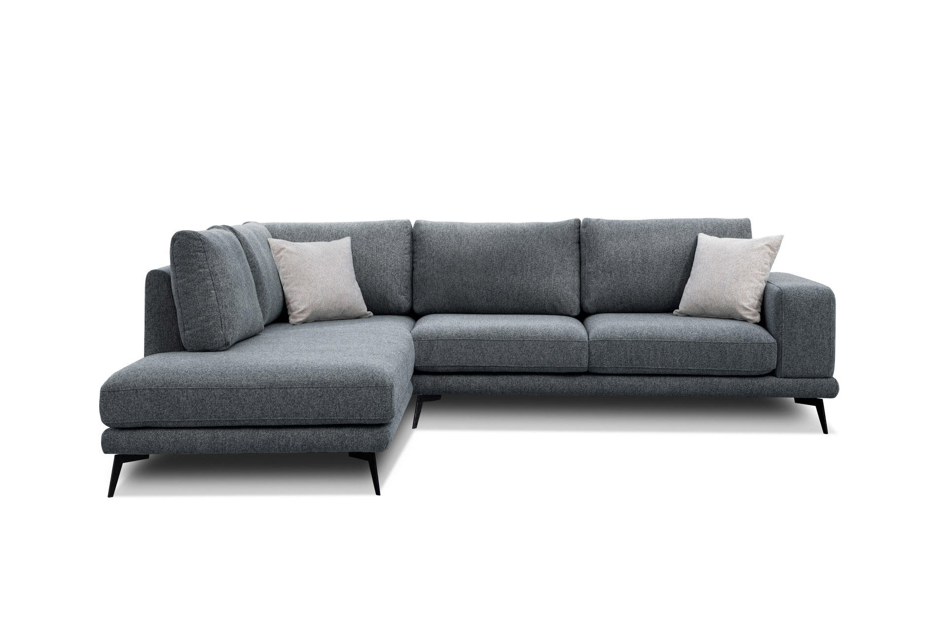 ECKSOFA MEDIOLANE 5-Sitzer, dunkelgrau - Dunkelgrau, Holzwerkstoff/Textil (219/282cm) - Courtois Laville