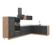 HÖRNKÖK Fame-Line, Herrgård i antracitguld/Goldkraft ek, 347 x 207 cm AP Marble - Honungsek/Antracit, Träbaserade material (347/153.6/60cm) - Vicco