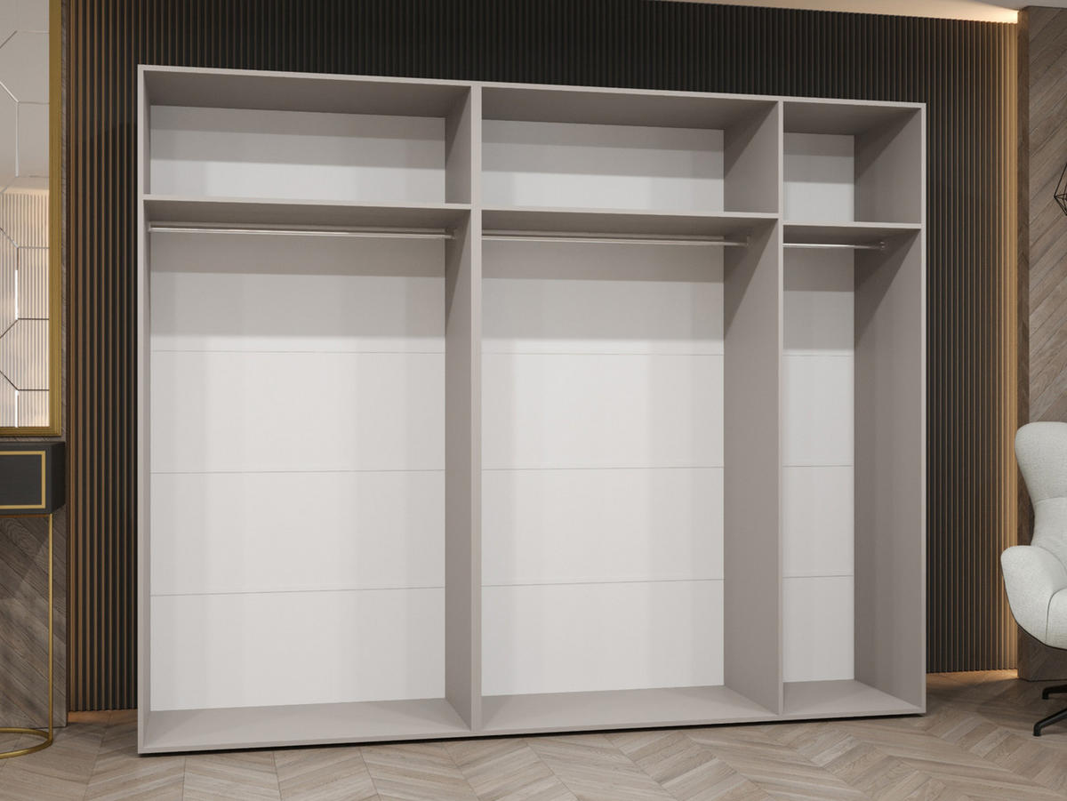 DREHTÜRENSCHRANK Mila III 250 - Goldfarben/Schwarz, Holzwerkstoff/Kunststoff (250/202/52cm) - MIRJAN24