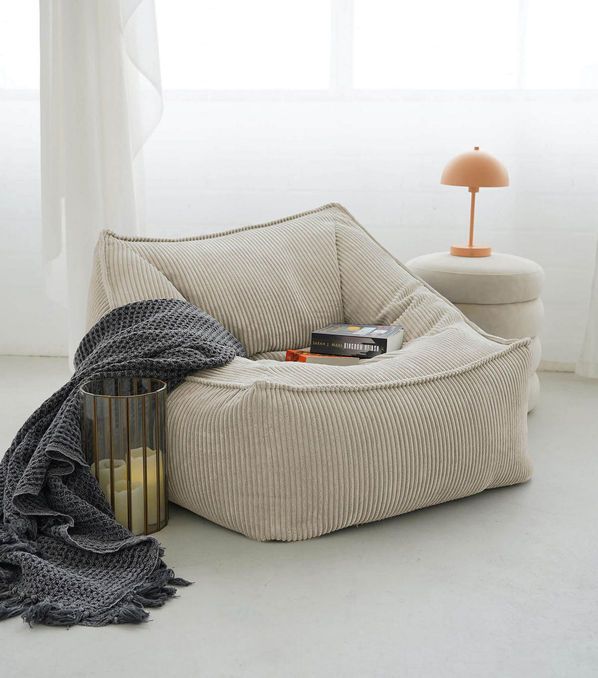 SITZSACK Cord Der Lümmel - Beige, Textil (73/60/83cm) - Mokebo