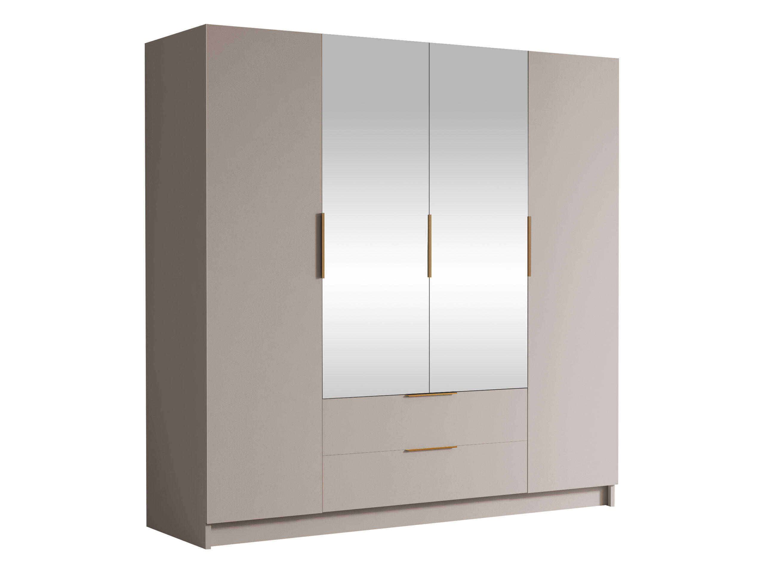 KLEIDERSCHRANK Sofia II - Kaschmir/Goldfarben, Holzwerkstoff/Kunststoff (200/216/60cm) - MIRJAN24