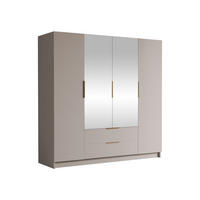 KLEIDERSCHRANK Sofia II - Kaschmir/Goldfarben, Holzwerkstoff/Kunststoff (200/216/60cm) - MIRJAN24