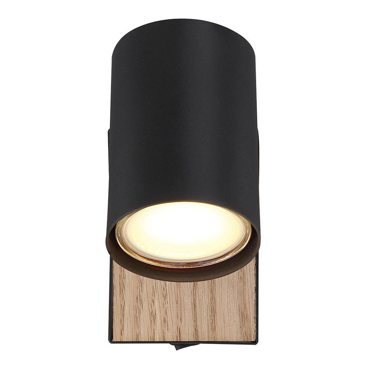 WANDLEUCHTE Metall Holzoptik Schwarz - Schwarz, Metall (7/10/7cm) - Globo Lighting