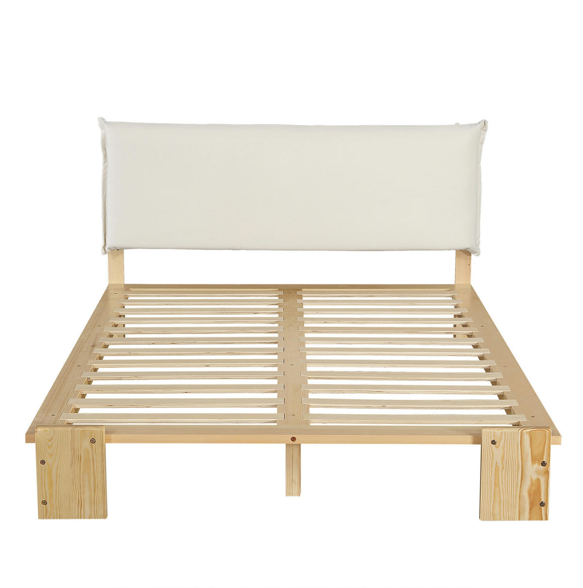 TAPECIRANI krevet 140/200 cm sa tapeciranim uzglavljem i čvrstom letvičastom podlogom, Prirodna - prirodne boje, tekstil (140/200cm) - Redom