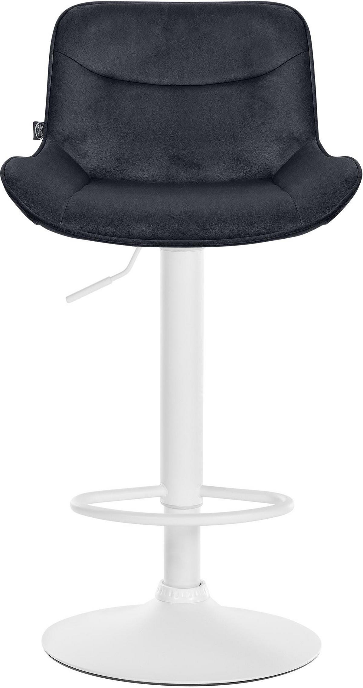 BARHOCKER Samt schwarz - Schwarz/Weiß, Textil/Metall (49/85/51cm) - CLP