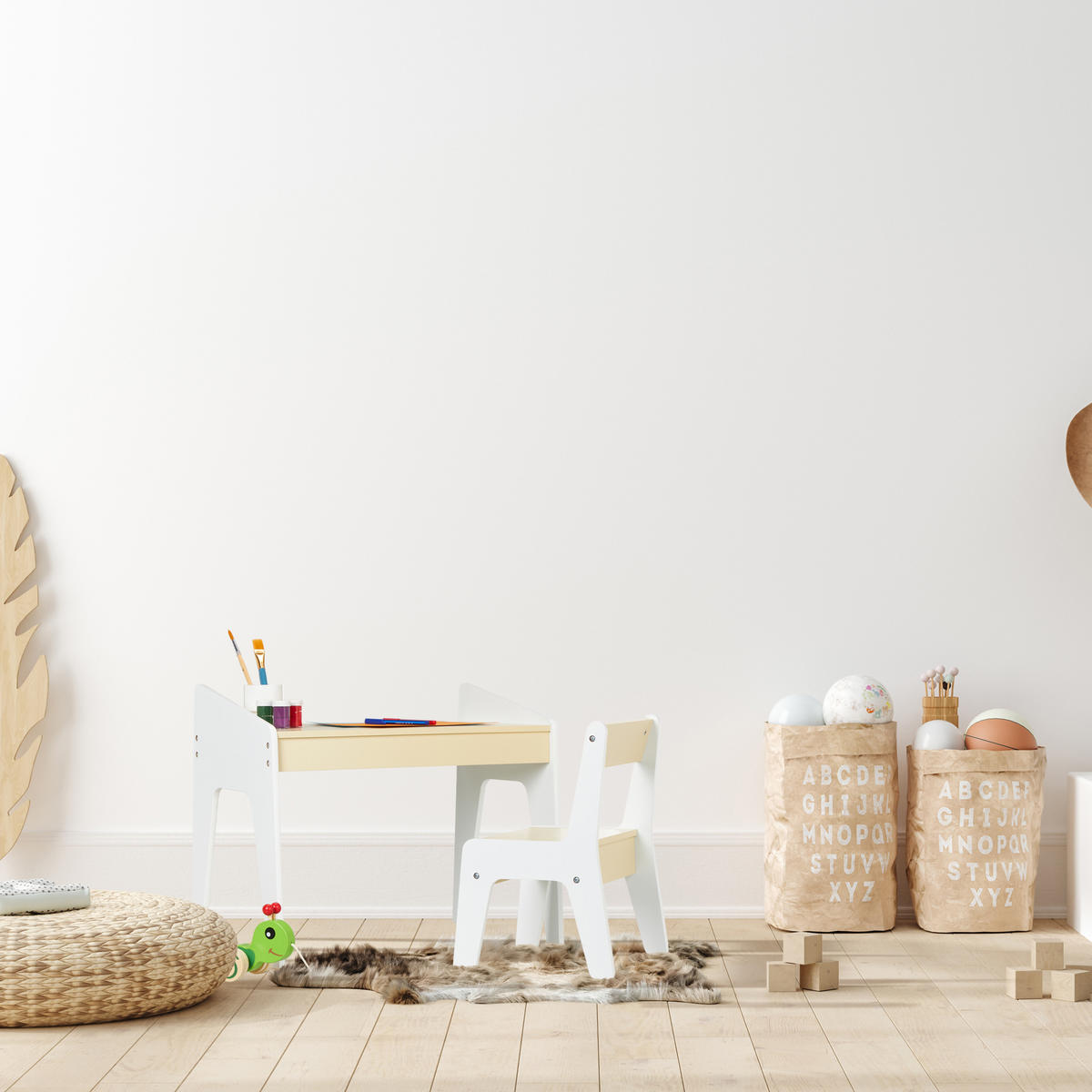 KINDERSITZGRUPPE - Beige, Holzwerkstoff (60.5/51/37.5cm) - Relaxdays