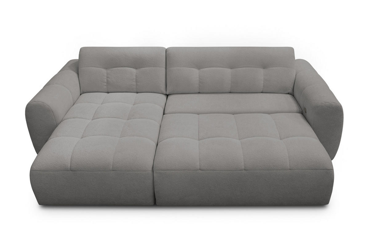 ECKSOFA LUMERO 4-Sitzer LINKS, taupe - Taupe/Schwarz, Holz/Textil (275/166cm) - Courtois Laville