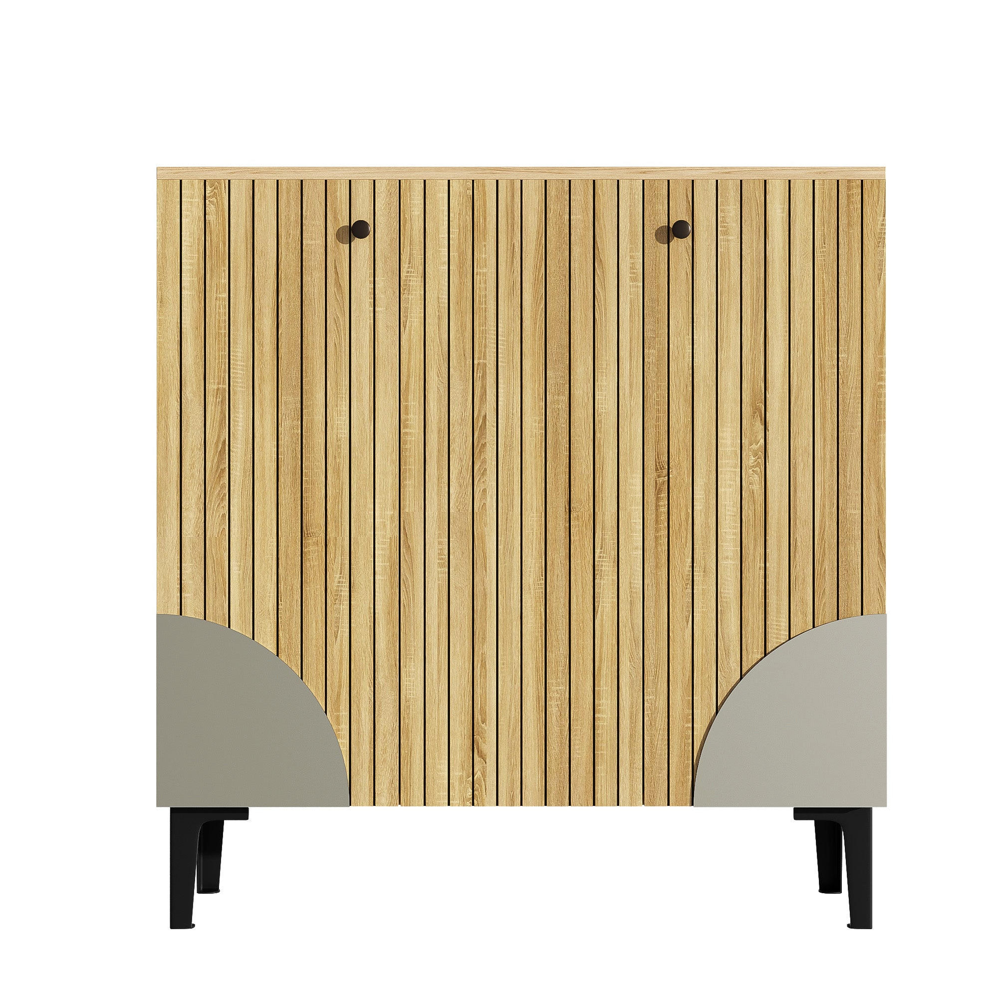 SCHUHSCHRANK in Holzoptik mit 3 Türen, Beige - Naturfarben, Holzwerkstoff (90/94/32cm) - Urban Meuble