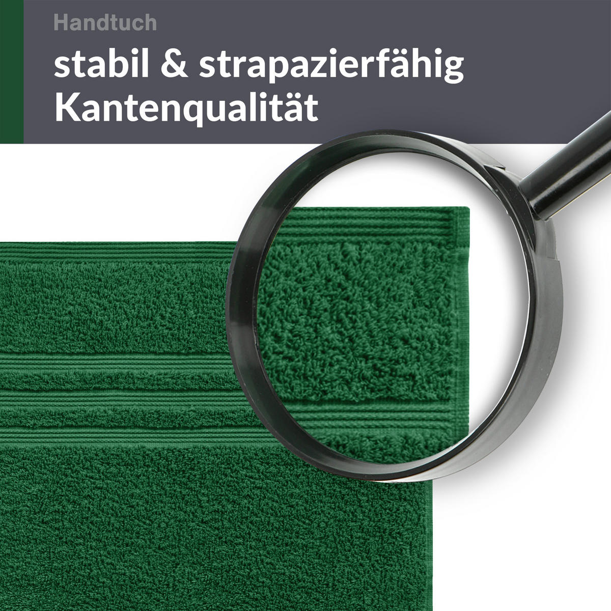 HANDTUCH 50x100 cm London Tannen Grün 4er Set - Waldgrün, Textil (50/100cm) - Lashuma