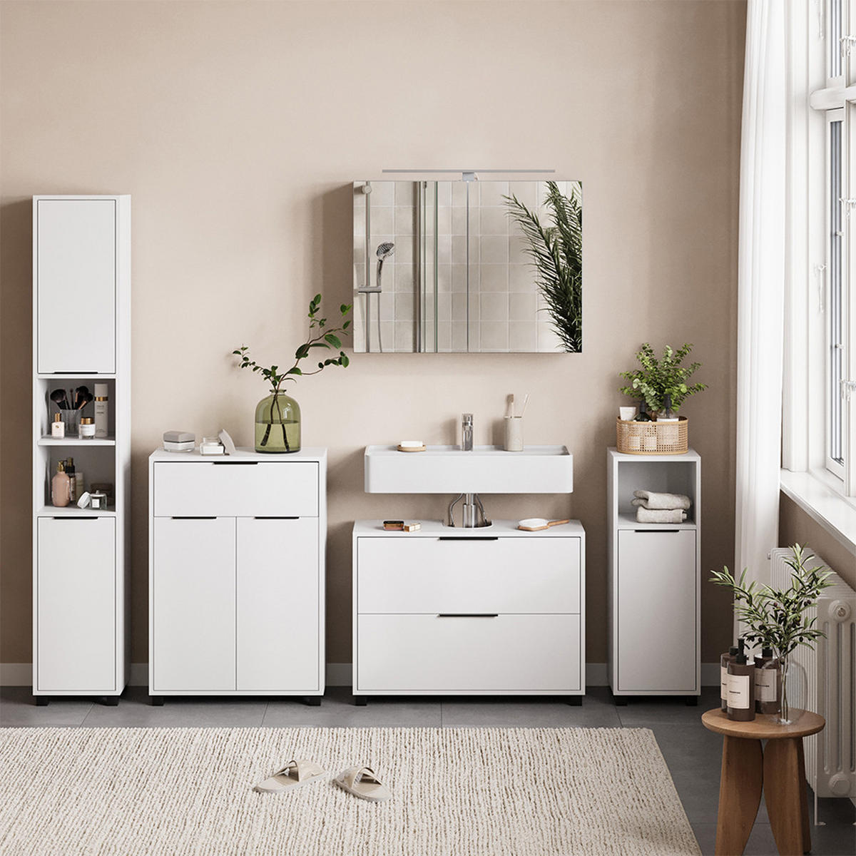 KOUPELNOVÝ NÁBYTEK Alina Bílá - bílá, kompozitní dřevo (80/60/30cm) - Vicco