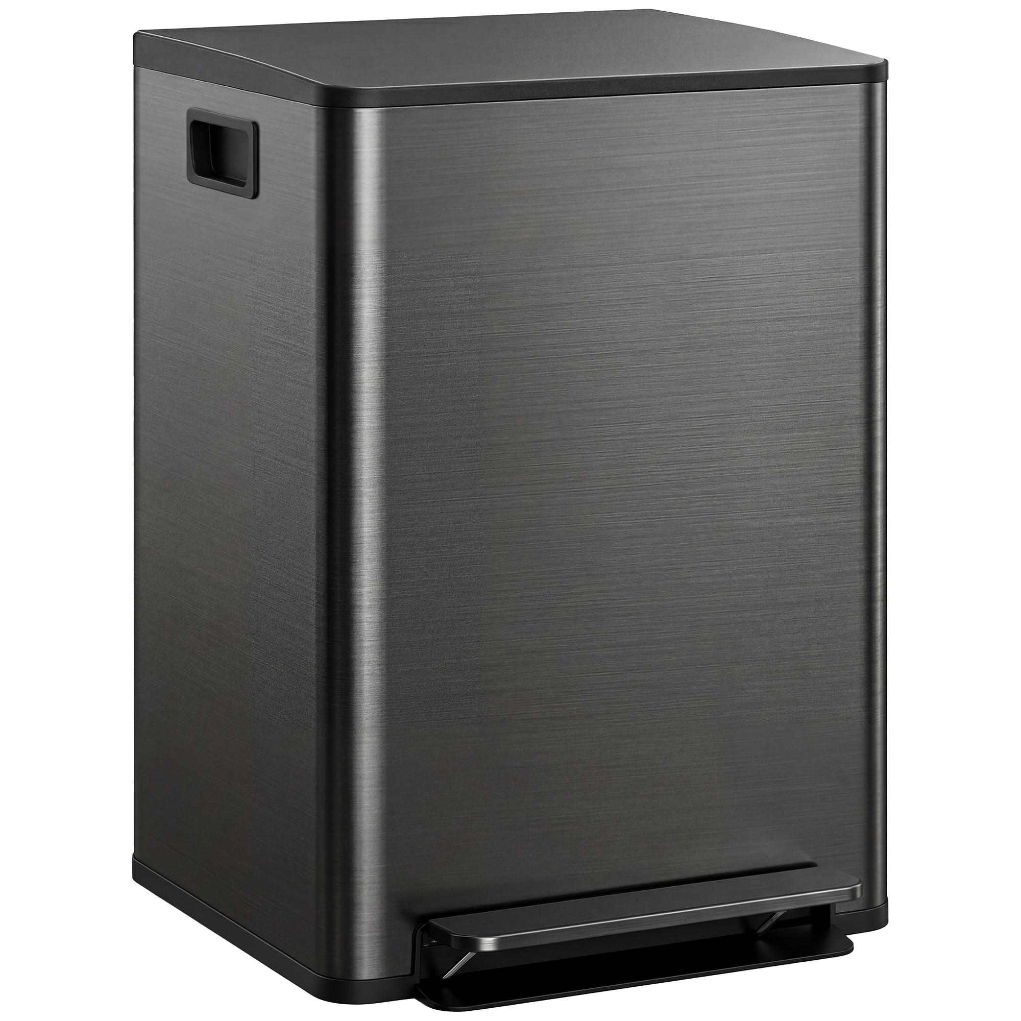 MÜLLEIMER DE-08931 2x30 L, Soft-Close, Mülltrennung Schwarz - Schwarz, Metall (37.5/66.8/47.7cm) - ComfortXL