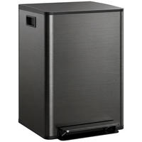 MÜLLEIMER DE-08931 2x30 L, Soft-Close, Mülltrennung Schwarz - Schwarz, Metall (37.5/66.8/47.7cm) - ComfortXL