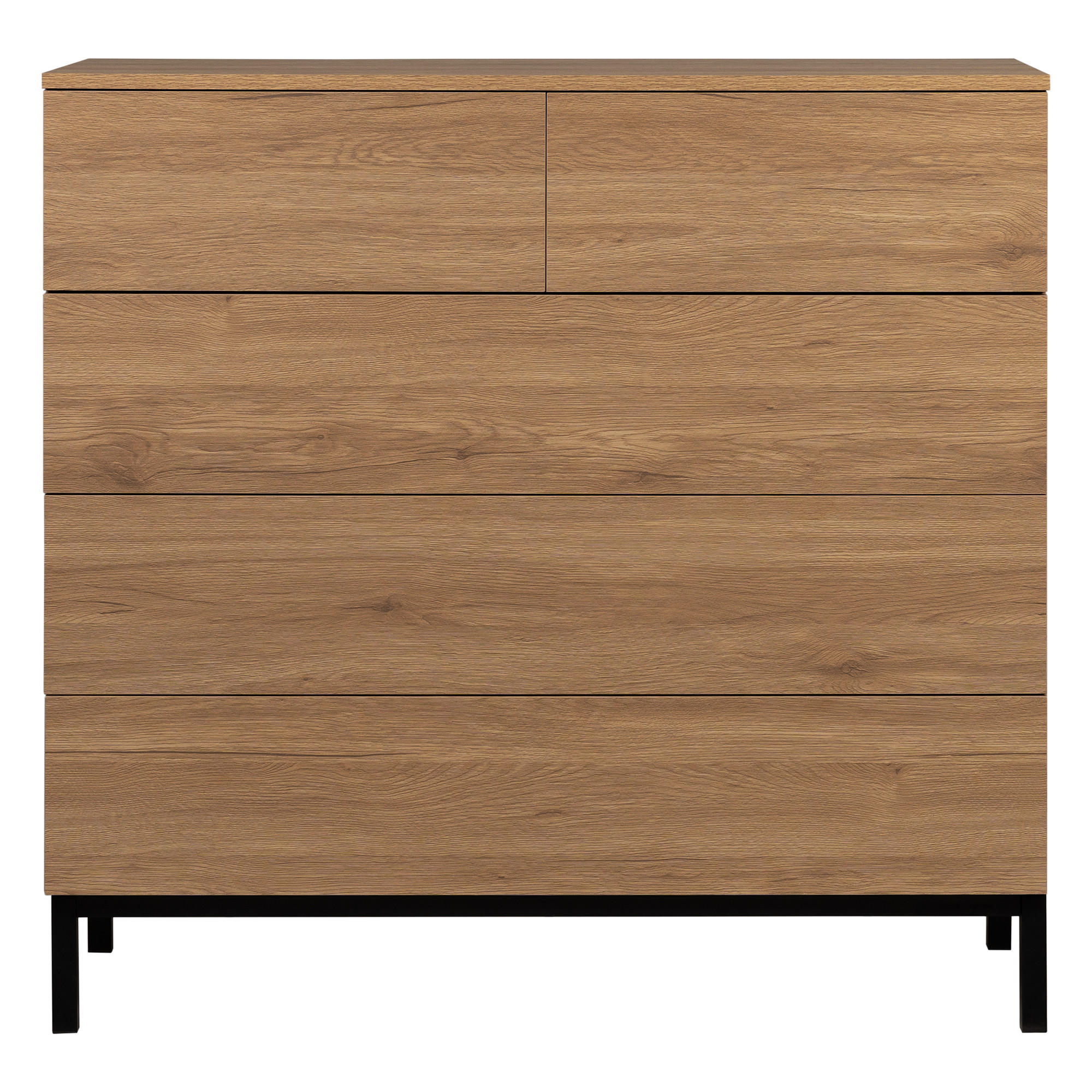 KOMMODE Kolb Natur 100 cm x 96 cm - Braun, Holzwerkstoff (100/96/40cm) - Kenay Home