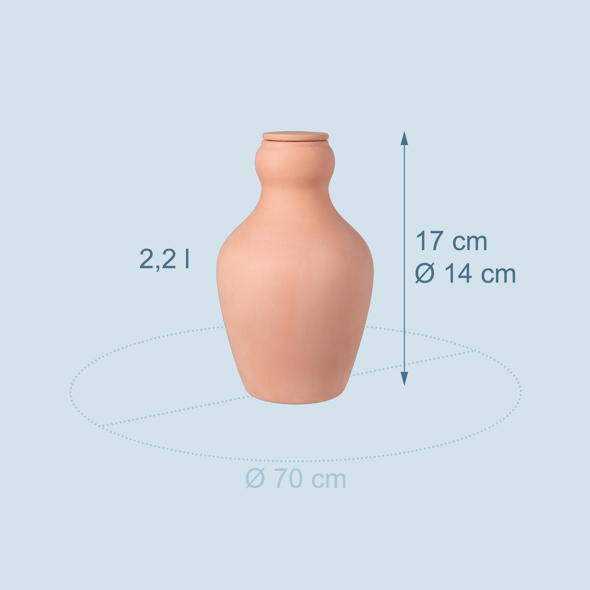 1XOLLA - Hellbraun, Keramik (14/27/14cm) - Relaxdays